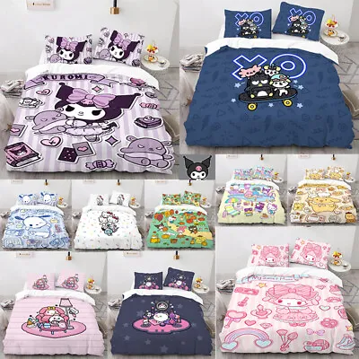 Sanrio Hellokitty Duvet Cover Pillowcase Hello Kitty Kuromi Bedding Pillow Case • $46.54