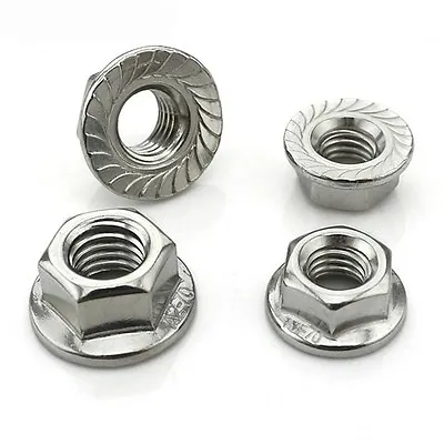 304 Stainless Left Hand Thread Serrated Flange Nuts Hex Lock Nut M5 M6 M10 M12  • £1.57