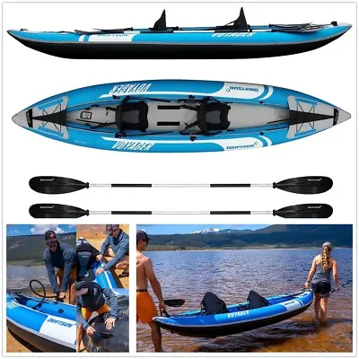 Inflatable Touring Kayak 2 Person Fishing Lake Water Sports Portable Bag & Pump • $699