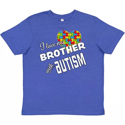 Inktastic I Love My Brother With Autism Youth T-Shirt Awareness Sister Big Older • £12.04
