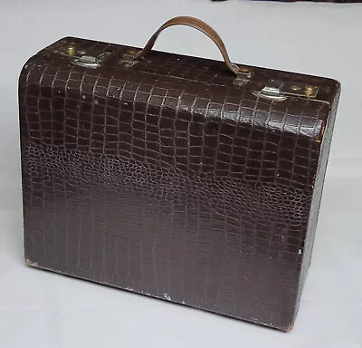 Vintage Stanley Adams Faux Alligator Leather 14” X 11  X 6  Suitcase Luggage • $17.99