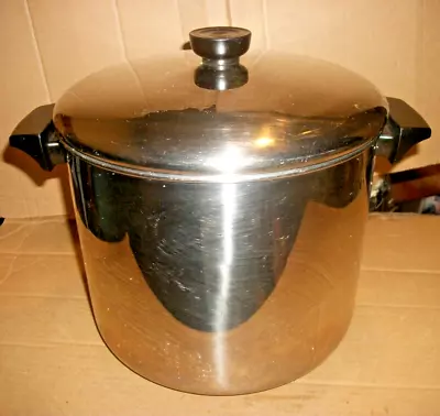 Vintage Revere Ware 8 Quart Stock Pot/Dutch Oven With Disk Bottom & Lid • $36.99