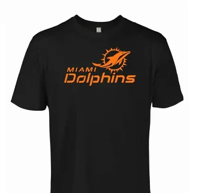 $12.95 • Buy MIAMI DOLPHINS Black Short Sleeve T-Shirt - Sizes SM-2XL