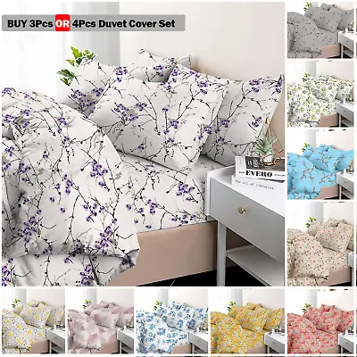 100% Egyptian Cotton Printed Duvet Cover 400TC Quilt Bed Covers Double King Size • £16.99