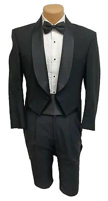 Men's Tuxedo Tailcoat Shawl Lapels Groom Mason Long Tails Halloween Costume 40S • $59.99