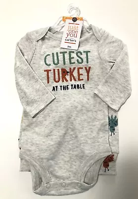 Carter's  Cutest Turkey  Boy's 2-Piece Long Sleeve Thanksgiving Outfit Size 3M • $12