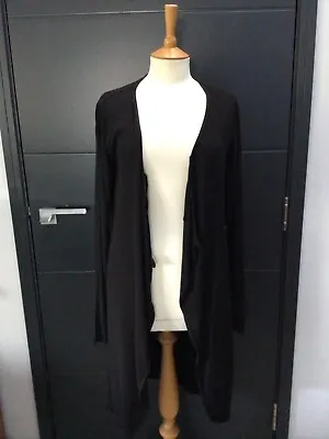 £45 • Buy Out Of Xile Black Cardigan Size Large, Wrap Over Front, Longer Length, Viscose