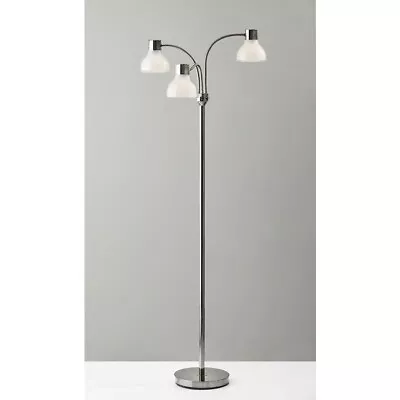 Adesso Presley 3-Arm Floor Lamp Polished Nickel - 3566-09 • $134.99