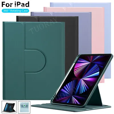 360° Rotating Leather Stand Case Cover For IPad 7/8/9/10th Gen Air 3 4 5 Pro 11 • £11.89