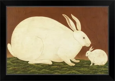 Mama Rabbit Black Framed Wall Art Print Rabbit Home Decor • $84.99