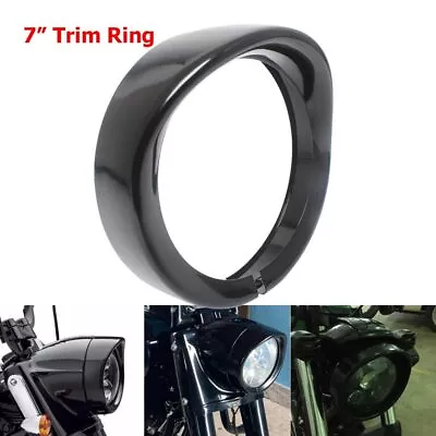 7 Black Headlight Trim Ring Guard Cover Bezel For Harley Road King Electra Glide • $32.10