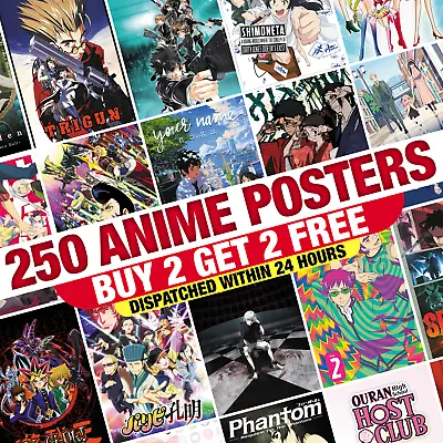 Top Classic Greatest 250 Anime Films Manga Posters Art Print Wall Room Decor A3 • £9.04