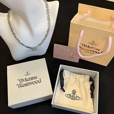 New~Vivienne Westwood Bling Sparkle Square Crystal Necklace Chocker With Box~274 • $89