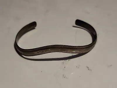 Vintage Sterling Silver  Cuff Bracelet  Wave Twisted Abstract  Bracelet • $25