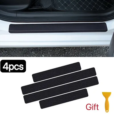 $8.99 • Buy 4x Carbon Fiber Car Door Plate Sill Scuff Cover Anti-Scratch Sticker Accessories