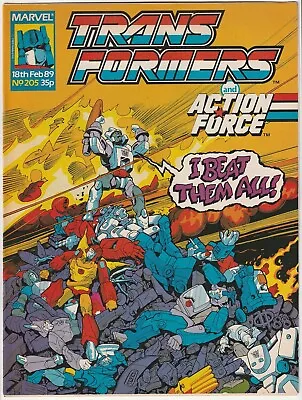 Marvel UK 1989 TRANSFORMERS #205 Very Fine- G1 Galvatron TIME WARS Part 7 Comics • $9.50