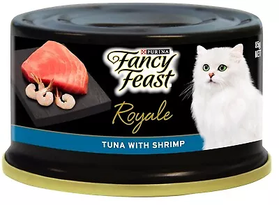 FANCY FEAST Adult Royale Tuna With Shrimp Seafood Wet Cat Food 24x85g • $69.85