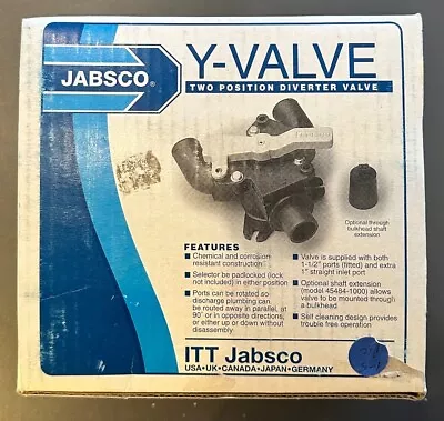 Jabsco Boat Y Valve Two Position Diverter Valve 3-Way 1-1/2 45490-0000 • $59.90