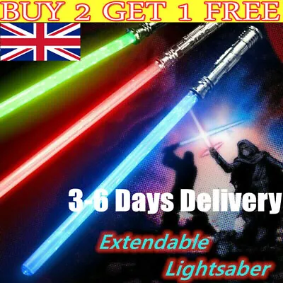 £8.39 • Buy LED Lightsaber Laser Saber Plastic Sci-Fi Toy With Light Extendable Xams Gift
