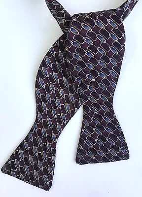 Vintage Robert Talbott Pure Silk Bow Tie Self-Tie Adjustable 2 3/8” Geometric • $22