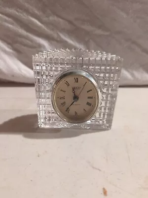 Mikasa Crystal Desk/Table Clock Quartz West Germany Half Moon Tested Works • $16.99