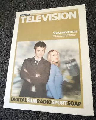 £19.99 • Buy Observer Newspaper Tv Supplement 9 Apr 2006 . Doctor Who David Tennant - Cover