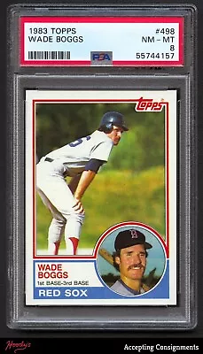 1983 Topps #498 Wade Boggs ROOKIE RC RED SOX PSA 8 NM-MT • $2.25