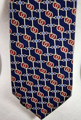 Brooks Brothers Makers Men's Tie Chain All Silk Navy Blue Handmade USA 60   • $7.25
