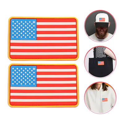 £5.34 • Buy  2 Pcs Stars Stripes Pvc Patch Wall American Flag Sew Motorcycle Vest Patches