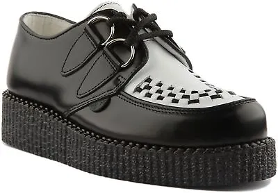 £154.99 • Buy Underground Wulfrun Unisex Leather Creeper Shoes In White Black Size UK 3 - 12