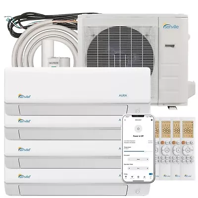 36000BTU Quad Zone Mini Split Air Conditioner & HeatPump - 4x9000BTU SEER 23 • $3299.99