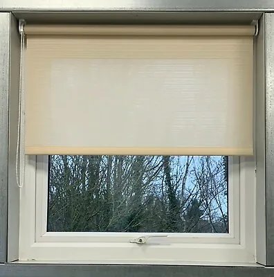 Made To Measure Child Safe Light Filtering Cream Roller Blinds - 300cm Max Width • £23.75