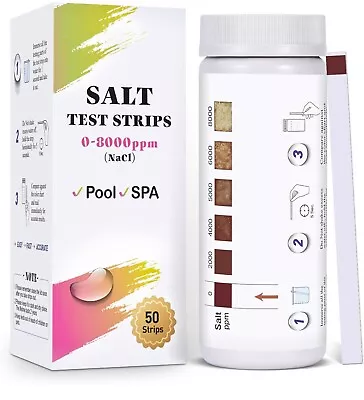 Pool Salt Test Strips Spa Tub Test Strips Water Test Kit For Pool 50 Counts • $24.95