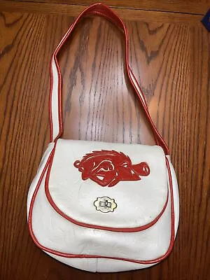 Vintage 1970’s Arkansas Razorbacks Strap Purse Handbag U Of A • $50