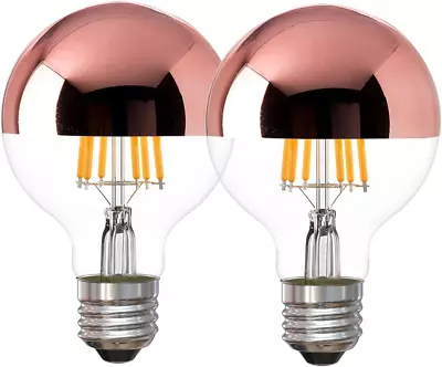 Half Chrome Light Bulb Dimmable 6W 60 Watt Equivalent G25/ G80 Globe Shape LED • $31.79