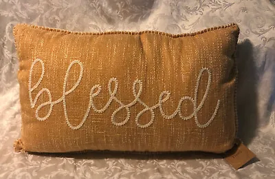 “Blessed” Thro Pillow By Marlo Lorenz NWT.  26”Lx16”W. Smoke Free Home  NWT. • $34