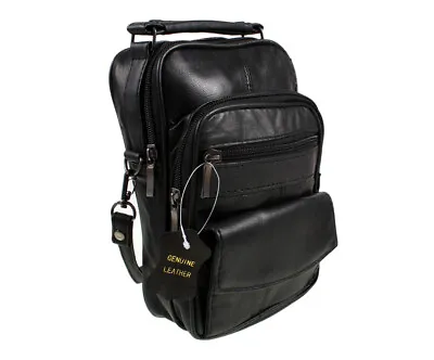 £13.90 • Buy Travel Organiser Black Real Leather Shoulder Bag