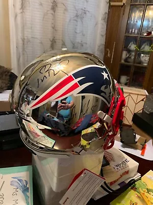 Tom Brady And Gronk Signed Chrome Patriots Helmet • $2500