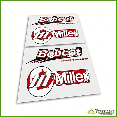 Patriotic CANADA Flag Miller Welder Generator Bobcat Laminated Decals Stickers • $19.70