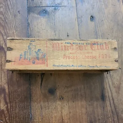 Vintage Cheese Box Wood Windsor Club Pasteurized Cheese Food 2 Lb's Greenbay • $9.95