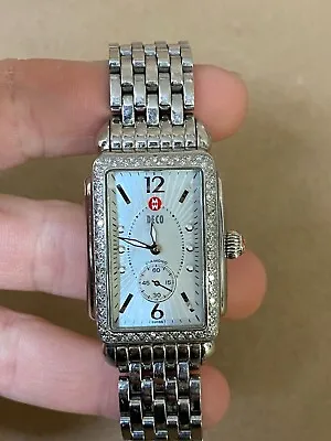 Michele Deco Park Diamonds Stainless Steel Watch Mw06m01a1025 PRELOVED BEAUTY! • $399.99