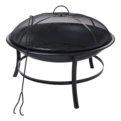 Mainstays 26  Round Iron Outdoor Wood Burning Fire Pit Black • $25.46