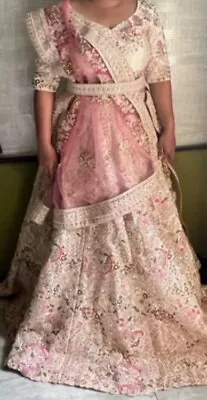 Elegant Indian Bridal Beige And Pink Lehenga on • $500
