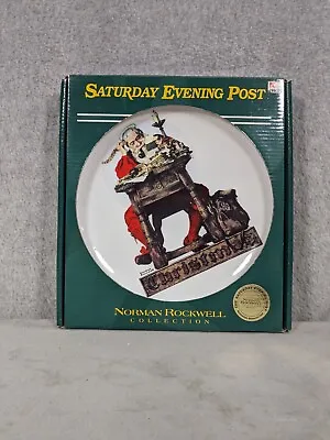 Norman Rockwell Christmas Santa Plates Saturday Evening Post • $19.98