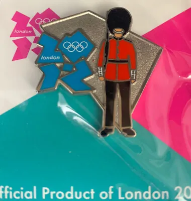 2012 LONDON OLYMPIC PIN BADGE BRITISH ENGLISH UK FOOD NEW NOS Queen’s Guard • $13.99