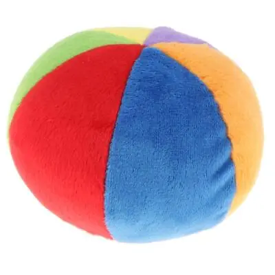 Children Baby 4 Inch Soft Rainbow Ball Plush Rattle Ball Toy • £6.41