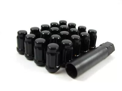 24 Pc Set Spline Tuner Lug Nuts 1/2  Black Ford Mustang Explorer • $32.54