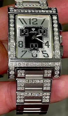 Aquamaster Square Diamond Watch 9.50 Carats Joe Rodeo JoJo Benny Co • $2199.99