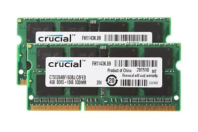 £15.99 • Buy NEW 8GB (2X4GB) DDR3 1066Mhz PC3-8500S 204pin SODIMM Laptop RAM Memory