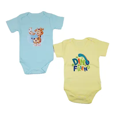 Baby Boys Girls Unisex Bodysuits 2-3 Pack Bodysuits %100 Natural Cotton Sleeves • £14.50